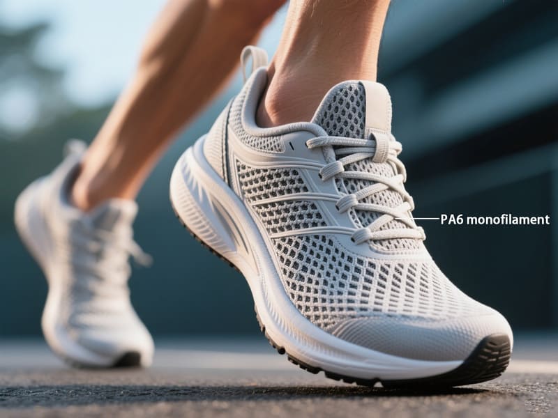 Practical application of PA6 monofilament in shoe upper mesh